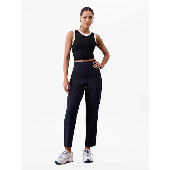 Athleta Endless High Rise Casual Pant Navy Blue Size 8 Petite - Picture 1 of 7